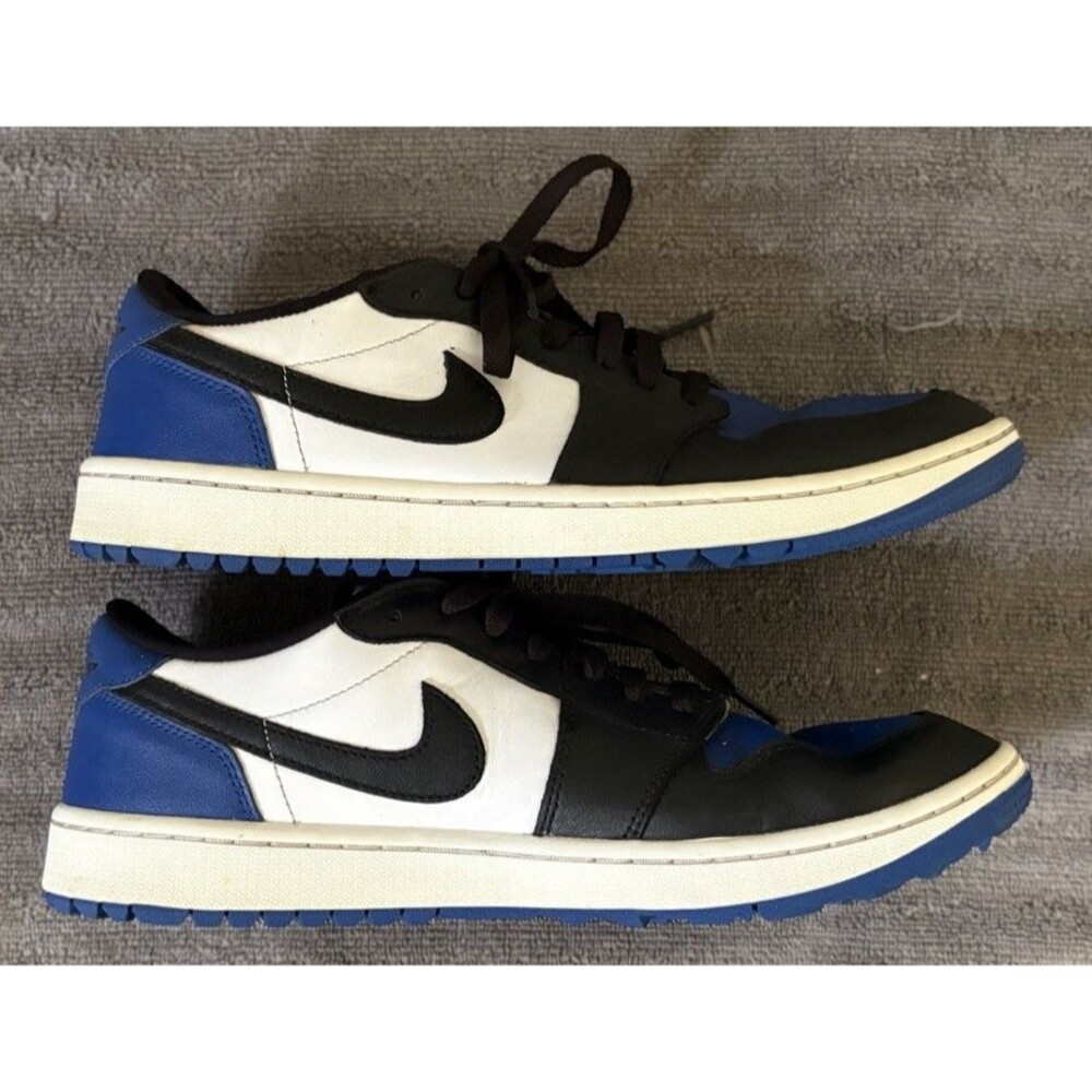 Nike Air Jordan 1 Low Royal Toe Black White Blue Golf Mens Size 11.5 DD9315-102